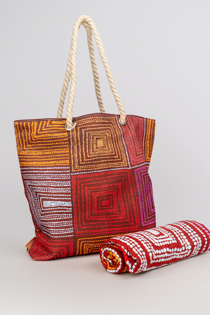 Karnta Jukurrpa Beach Bag & Towel Bundle