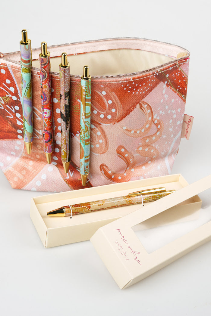 Dreamy Daze Large Pencil Case with 5 Pack of Pens