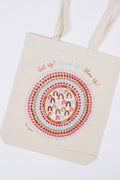 The Time Is Now Long Handle Natural Cotton Tote Bag