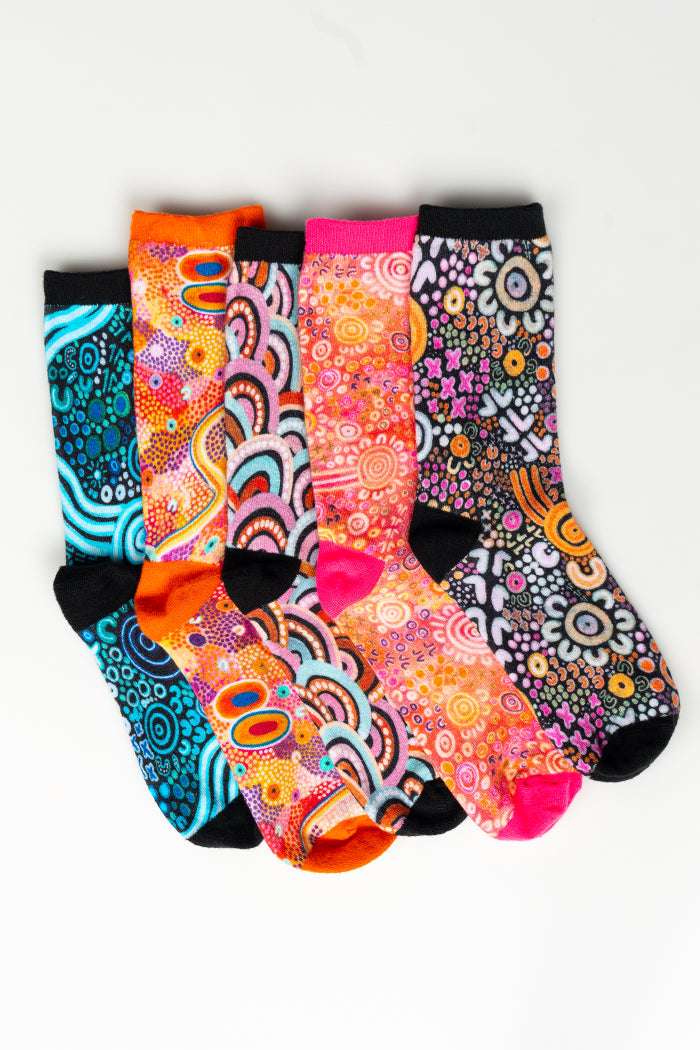 Merindah-Gunya Cotton Crew Sock Collection (5 Pack)