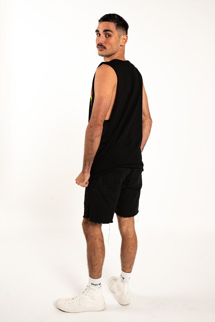 Type Originals Black Cotton Men's Muscle Tank Top