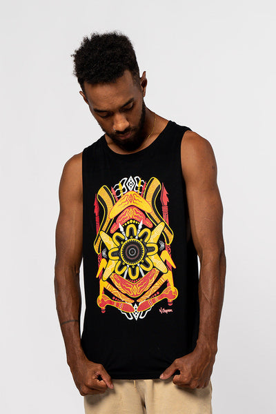 Tribal Warfare Black Cotton Men's Muscle Tank Top