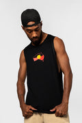 "Raise the Flag" Aboriginal Flag (Australia) Black Cotton Men's Muscle Tank Top