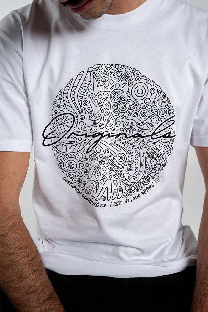 Forever The Originals Sphere White Cotton Crew Neck Unisex T-Shirt