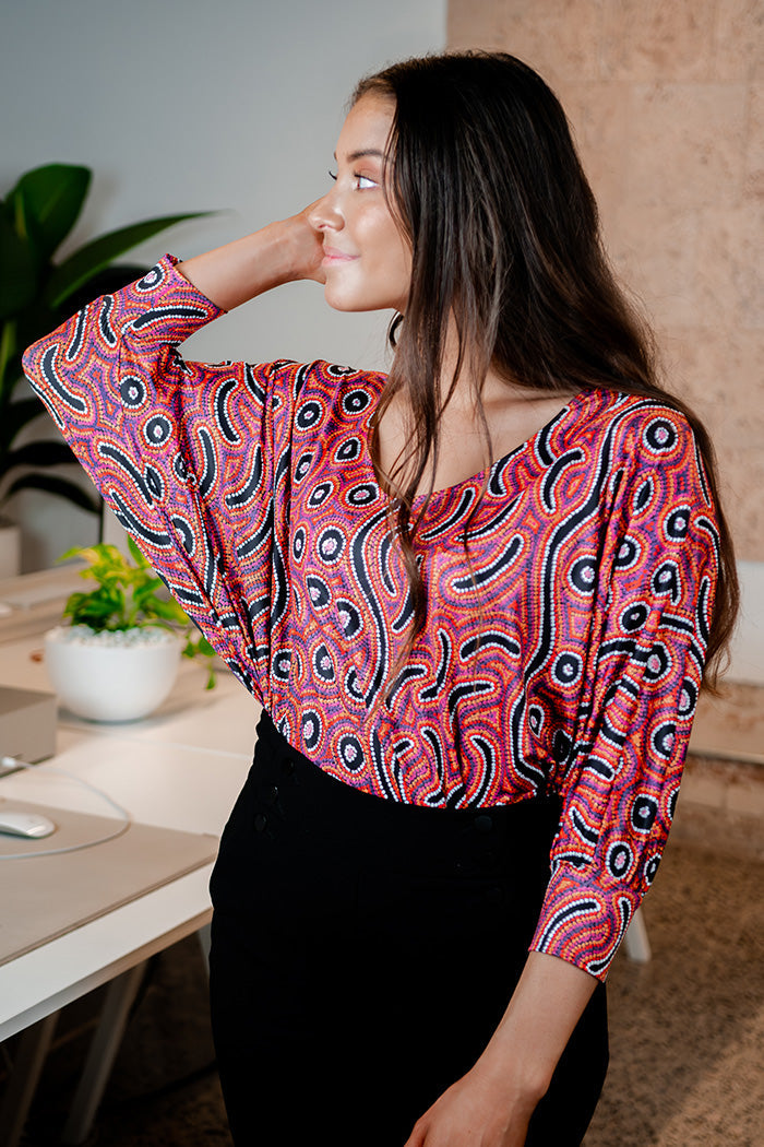 Lappi Lappi Jukurrpa Dolman Sleeve Top