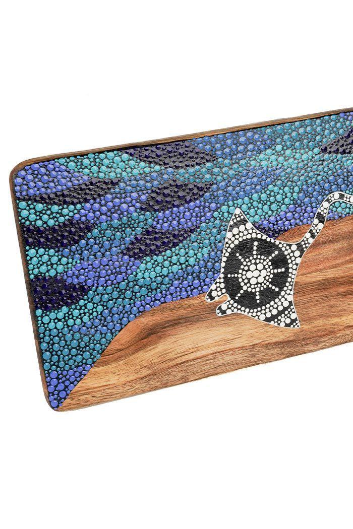 Aboriginal Art Kitchen Warehouse-Daringyal - Stingray Wooden Serving Board-Yarn Marketplace