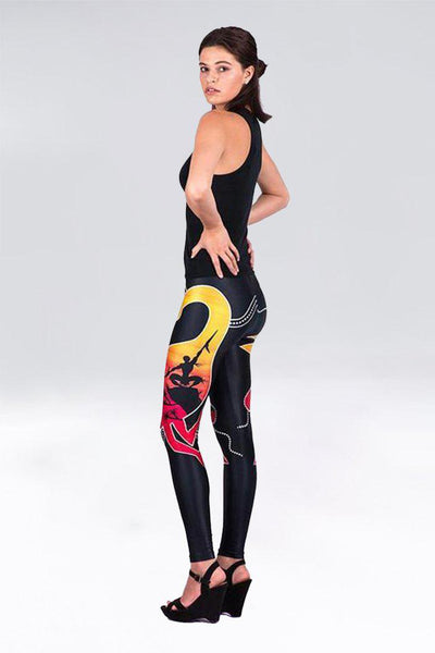 Aboriginal Art Clothing-Dawn to Dusk Fashion Leggings-Yarn Marketplace