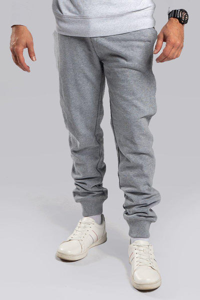 Aboriginal Art Clothing-Basic Grey Marle Cotton Men's Trackpants-Yarn Marketplace