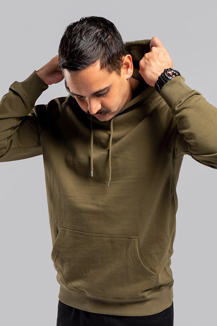 Aboriginal Art Clothing-Basic Army Cotton Crew Neck Men's Hoodie-Yarn Marketplace