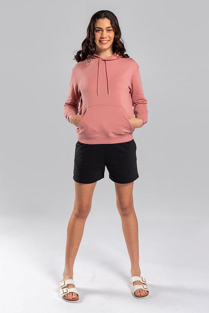 Aboriginal Art Clothing-Basic Rose Cotton Crew Neck Women's Hoodie-Yarn Marketplace