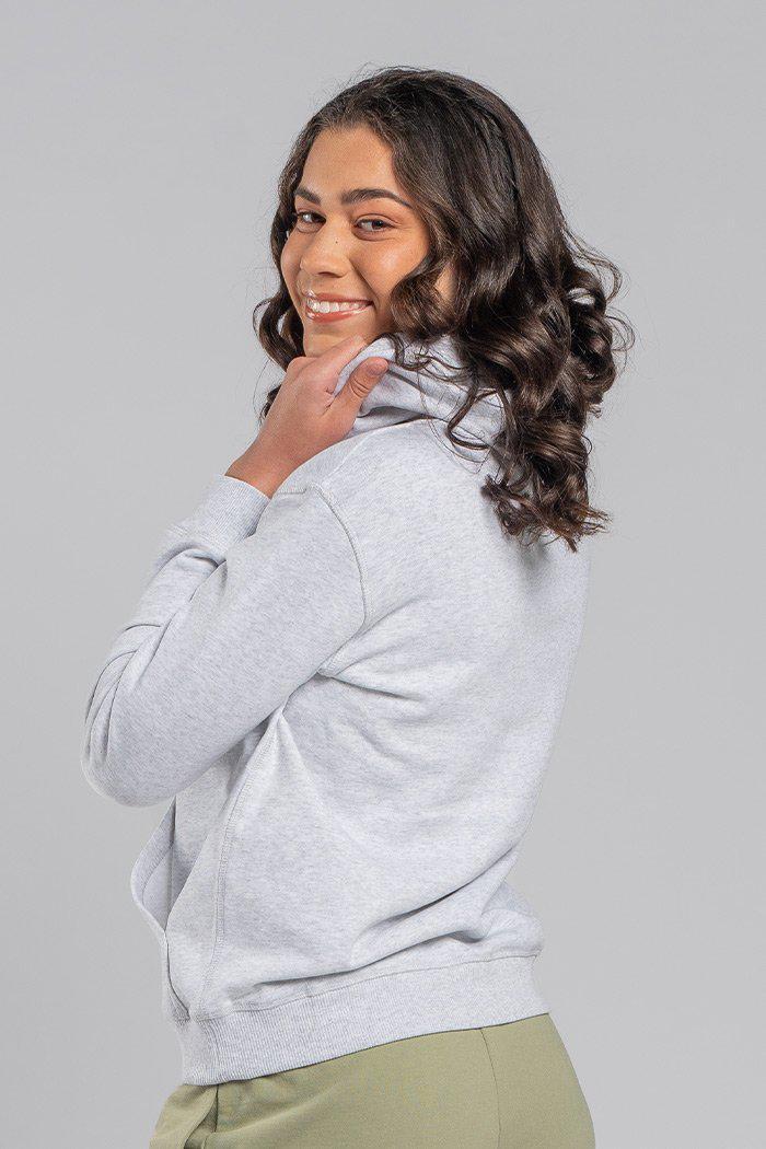 Aboriginal Art Clothing-Basic White Marle Cotton Crew Neck Women's Hoodie-Yarn Marketplace