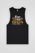 "For Our Elders" (Red & Yellow) NAIDOC WEEK 2023 Black Cotton Men's Muscle Tank Top