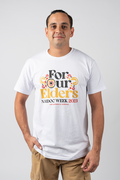 "For Our Elders" (Red & Yellow) NAIDOC WEEK 2023 White Cotton Crew Neck Unisex T-Shirt