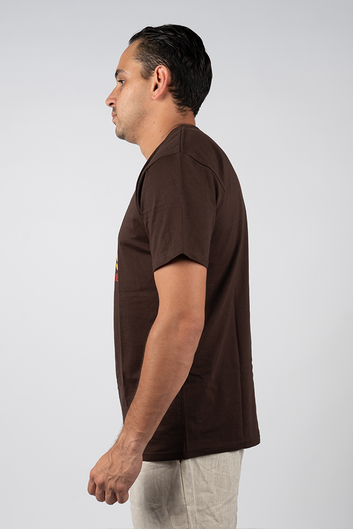 "For Our Elders" (Red & Yellow) NAIDOC WEEK 2023 Chocolate Cotton Crew Neck Unisex T-Shirt