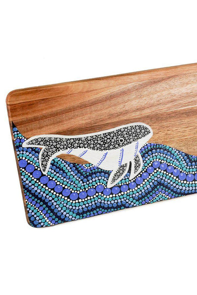 Aboriginal Art Kitchen Warehouse-Gawura- Whale Acacia Wooden Serving Board-Yarn Marketplace