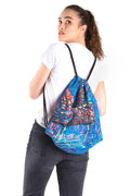 Green Sea Turtle Dreaming Drawstring Bag-Bags-Yarn Marketplace