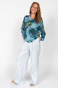 Hopkins River V Neck Women's Long Sleeve Blouse