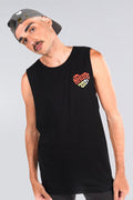 Aboriginal Art Clothing-Heal Country Mens Black Tank-Yarn Marketplace