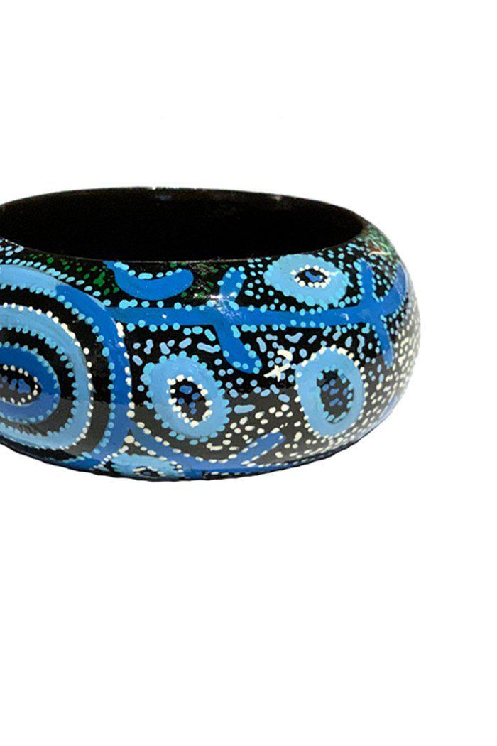 Aboriginal Art Jewellery Australia-Hudson Bangle (Blue)-Yarn Marketplace