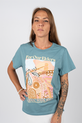 In Their Footsteps NAIDOC WEEK 2023 Slate Blue Cotton Crew Neck Women's T-Shirt