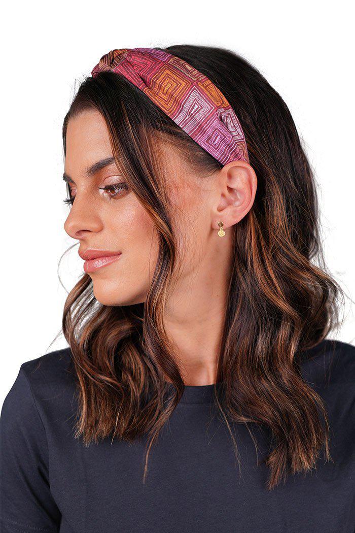 Aboriginal Art Headwear-Karnta Jukurrpa Knot Top Headband-Yarn Marketplace