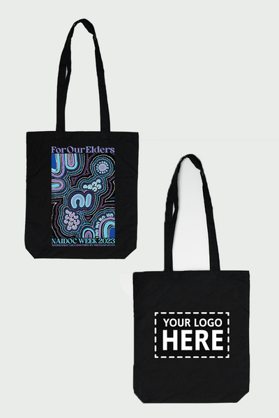 (Custom) Koorrookee 'Grandmother' NAIDOC WEEK 2023 Black Cotton Tote Bag