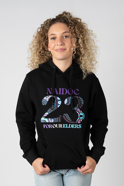 Koorrookee 'Grandmother' NAIDOC WEEK 2023 Black Premium Cotton Blend Unisex Hoodie