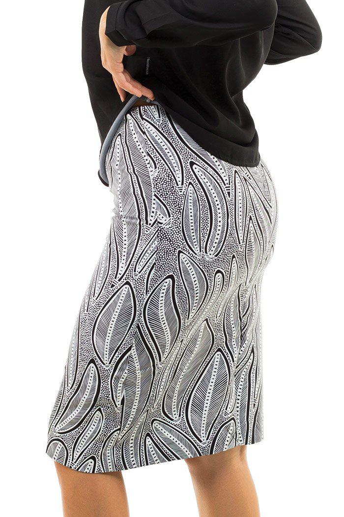 Aboriginal Art Clothing-Landscape Pencil Skirt-Yarn Marketplace