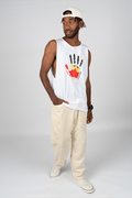 Love My Cultural Heritage White Cotton Men's Muscle Tank Top