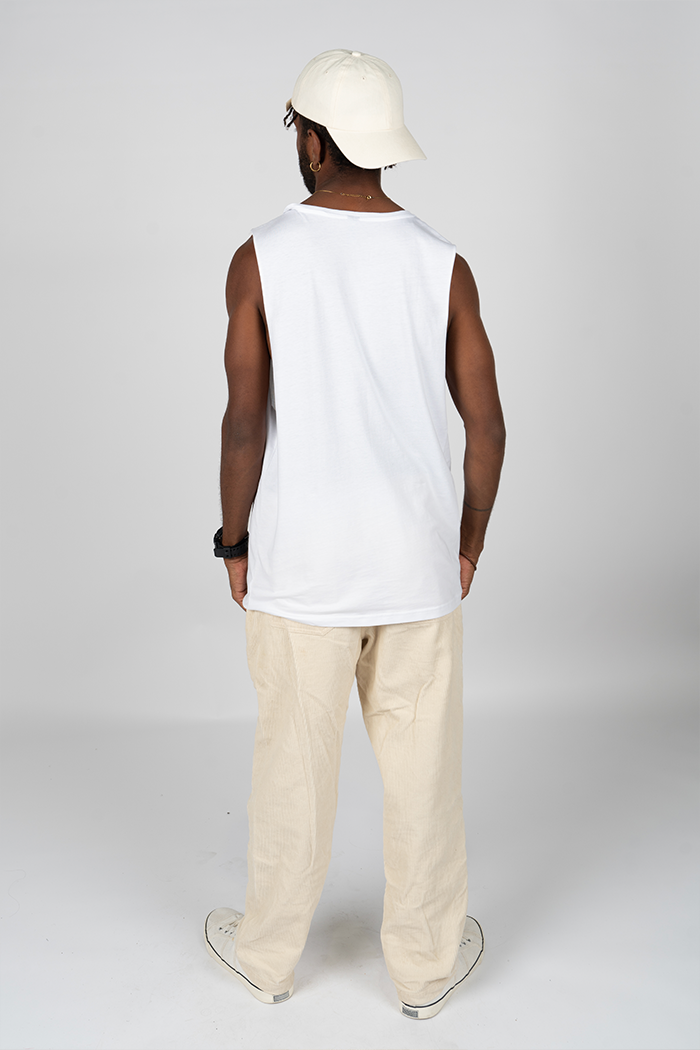 Love My Cultural Heritage White Cotton Men's Muscle Tank Top