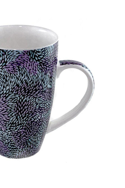 Aboriginal Art Kitchen Warehouse-Marks Bone China Mugs Blue 380ml/13oz-Yarn Marketplace