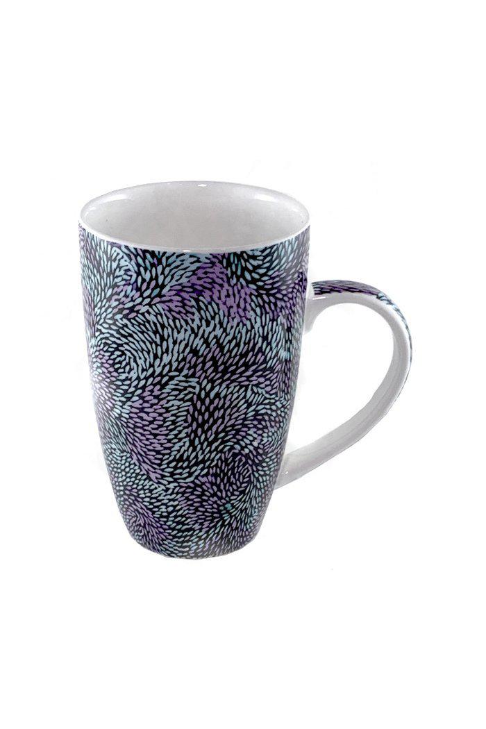 Aboriginal Art Kitchen Warehouse-Marks Bone China Mugs Blue 380ml/13oz-Yarn Marketplace