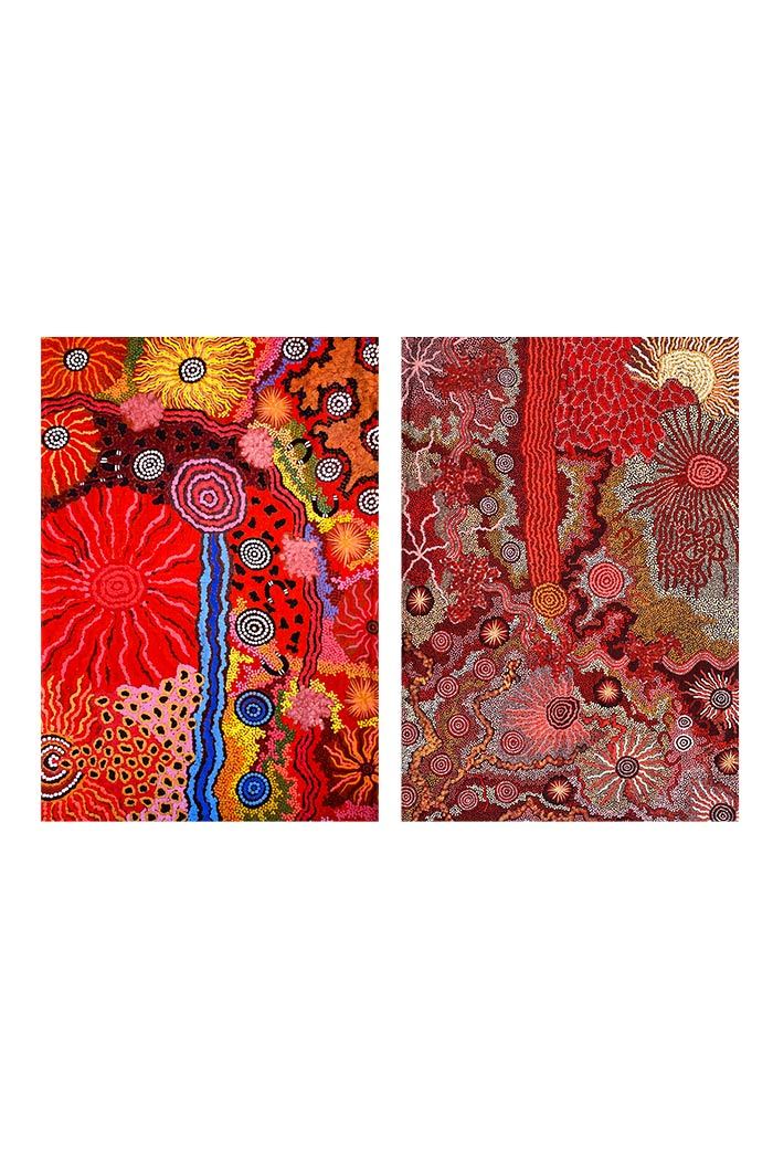 Aboriginal Art Kitchen Warehouse-Marks Cotton Tea Towel 2 Pack-Yarn Marketplace