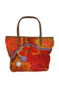 Marks Tote Bag Leather Trimmed (Red)-Bags-Yarn Marketplace