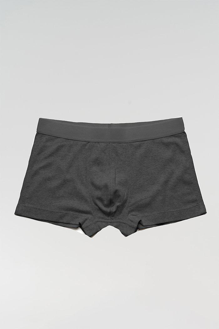 Cotton Mens Dark Grey Boxer Briefs-Trunks-Yarn Marketplace