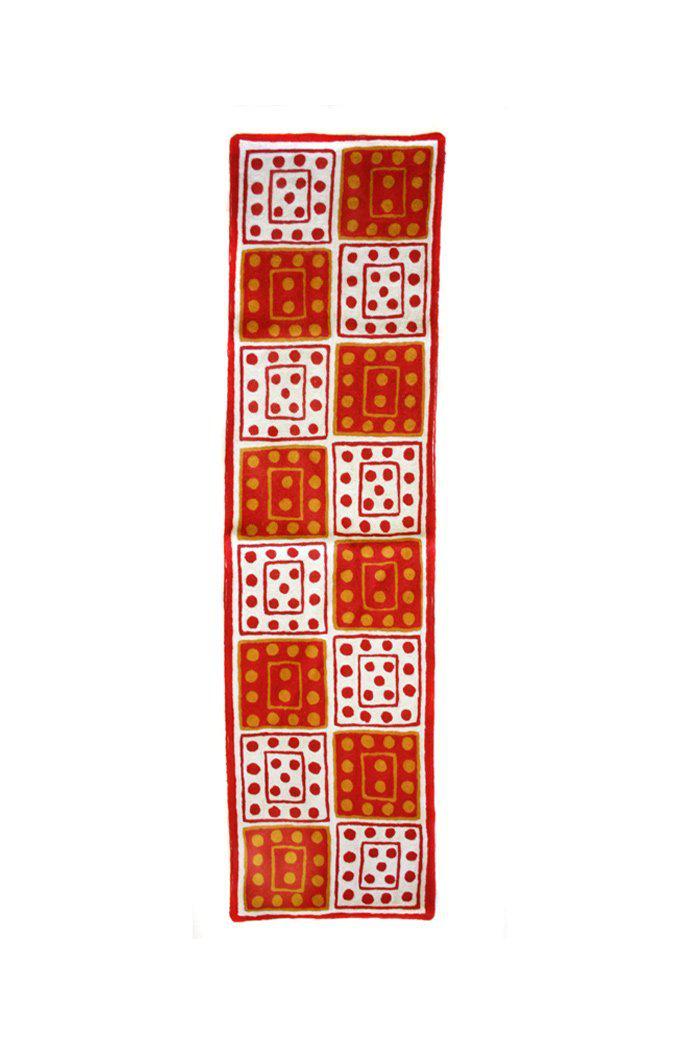 Aboriginal Art Kitchen Warehouse-Mungatopi Table Runner - Wool Chainstitch-Yarn Marketplace