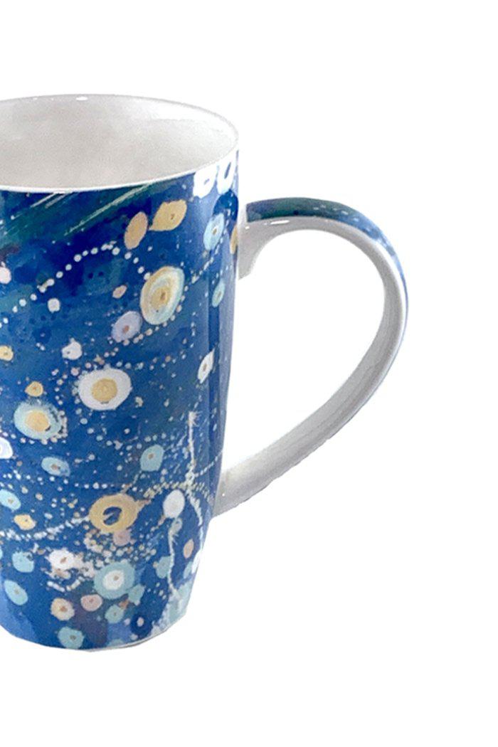 Aboriginal Art Kitchen Warehouse-Nelson Bone China Mugs (Blue) 380ml/13oz-Yarn Marketplace