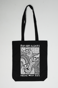 'Ngal-Gawu' Grandmother (Mother's Mum) (Monochrome Print) NAIDOC WEEK 2023 Black Cotton Tote Bag