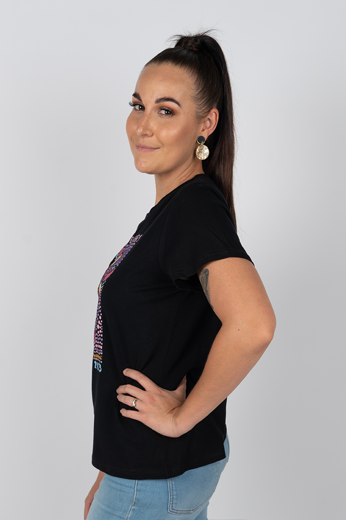 'Ngal-Gawu' Grandmother (Mother's Mum) NAIDOC WEEK 2023 Black Cotton Crew Neck Women's T-Shirt