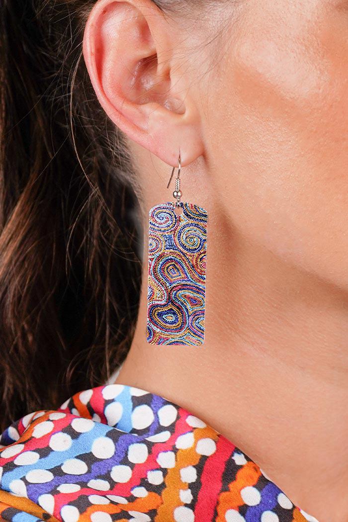 Aboriginal Art Jewellery Australia-Ngalyipi Earrings-Yarn Marketplace