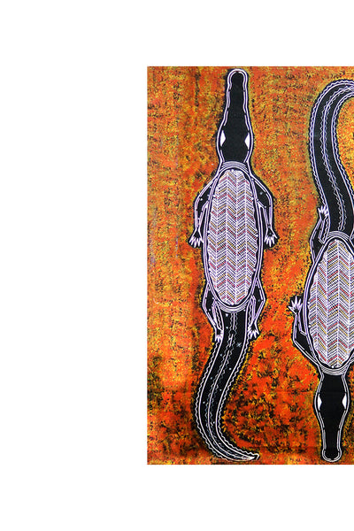 Yunupingu Cotton Tea Towel (Orange)