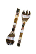 Aboriginal Art Kitchen Warehouse-Papajua Salad Server Wooden - 270mm-Yarn Marketplace