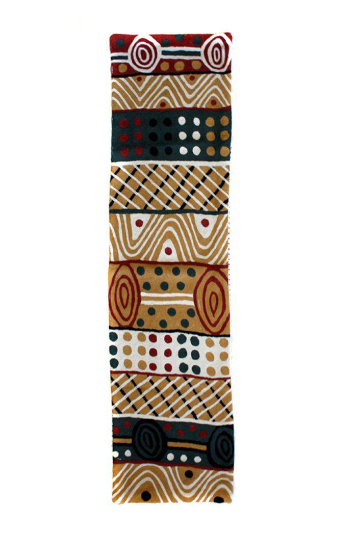 Aboriginal Art Kitchen Warehouse-Papajua Table Runner - Wool Chainstitch-Yarn Marketplace