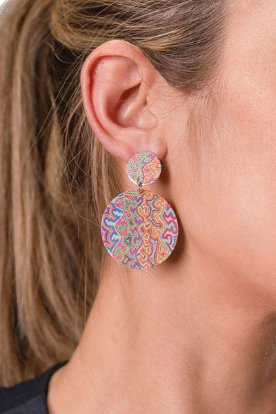 Aboriginal Art Jewellery Australia-Pikilyi Jukurrpa Earrings-Yarn Marketplace