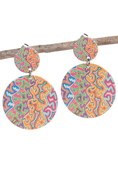 Aboriginal Art Jewellery Australia-Pikilyi Jukurrpa Earrings-Yarn Marketplace