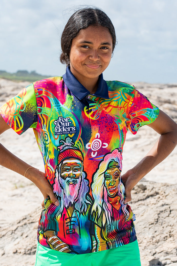 Connecting The Past To A Brighter Future NAIDOC WEEK 2023 UPF50+ Kids Polo Shirt