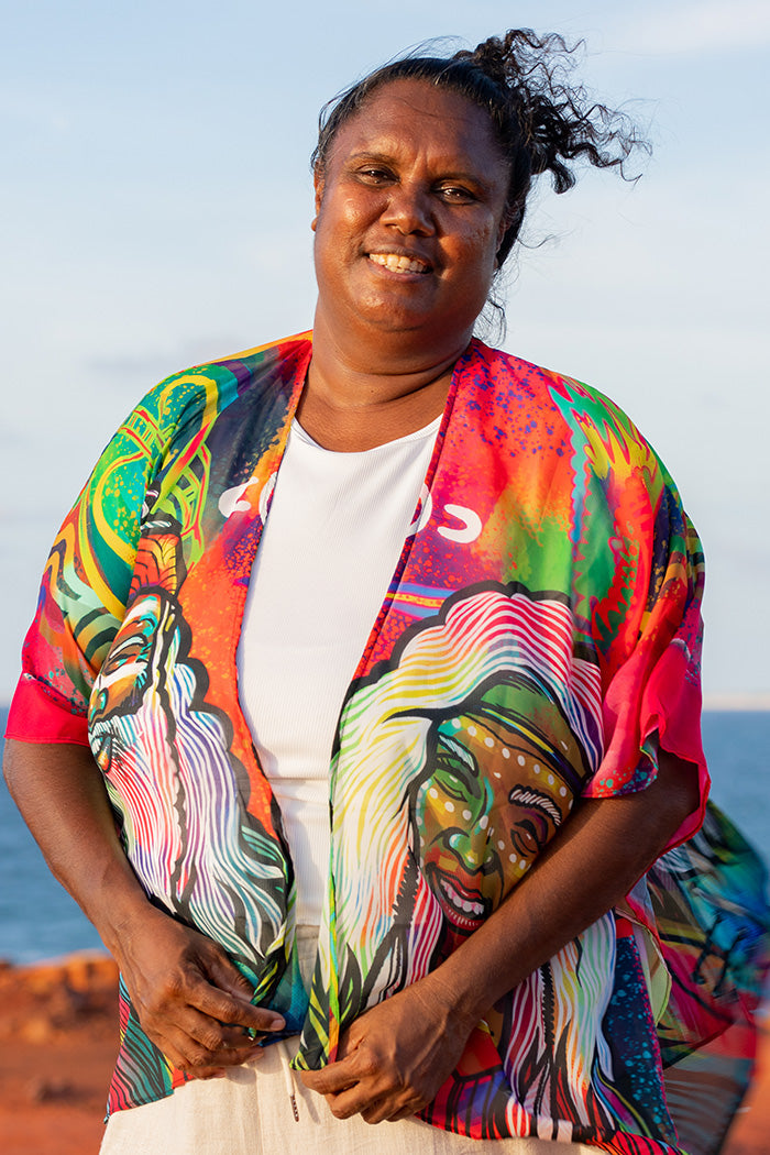 Connecting The Past To A Brighter Future NAIDOC WEEK 2023 Chiffon Shawl