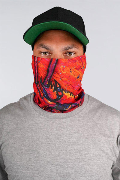 Aboriginal Art Headwear-Rock Lobster Dreams Bright Fishing Snood - Neck Gaiter-Yarn Marketplace