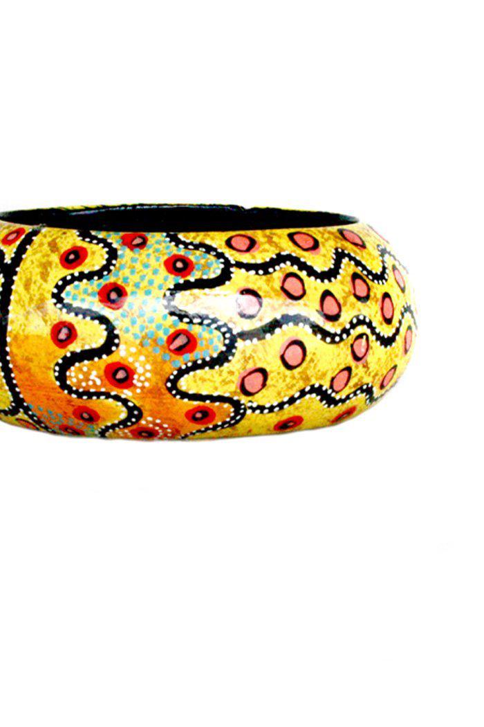 Aboriginal Art Jewellery Australia-Sampson Bangle Wide 61-71mm-Yarn Marketplace