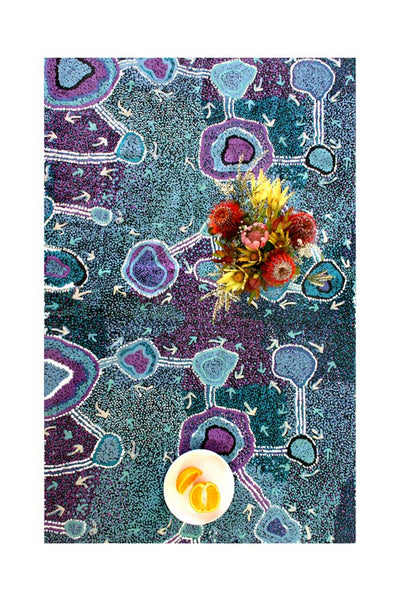 Aboriginal Art Kitchen Warehouse-Singleton Linen Tablecloth Lg 150 x 230-Yarn Marketplace